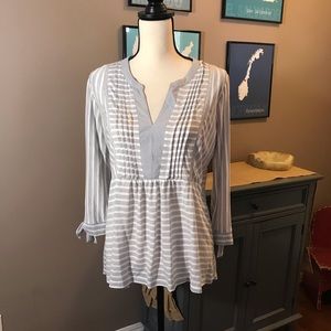 NWT Vintage America gray stripped top M